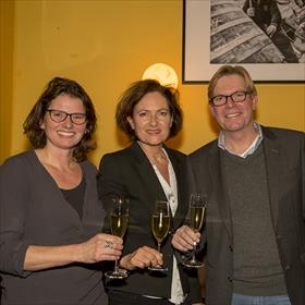 De trotse organisatoren, Miriam van de Ven, Nathalie Doruijter en Robbert Schuurmans.